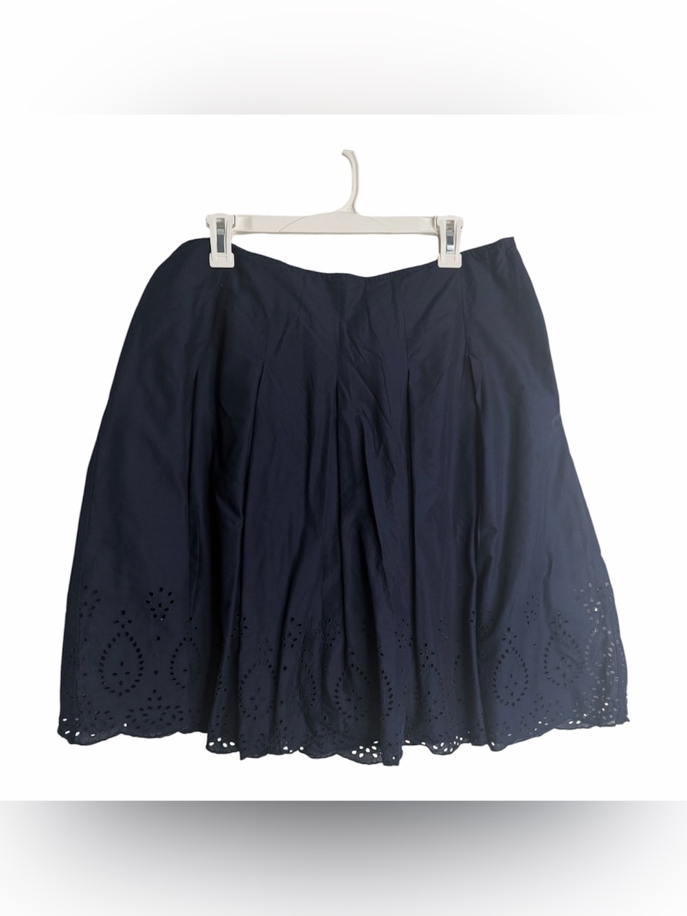 St. John's Bay Navy Eyelet A-Line Skirt embroidered bohemian feminine festival